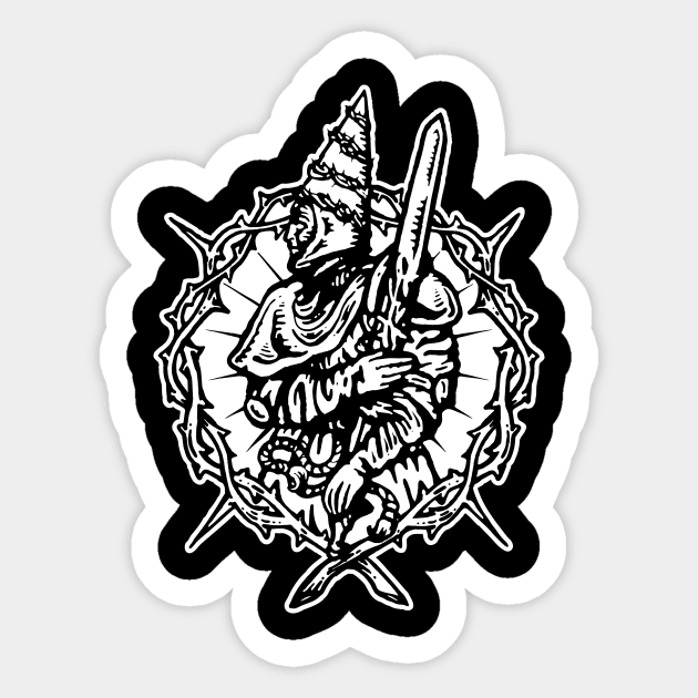 The Penitent II Sticker by demonigote